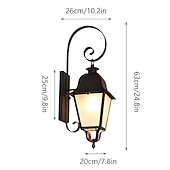 abordables appliques murales extérieures-Applique murale LED luminaire e27 applique murale antique ip65 étanche antirouille en aluminium verre lanterne applique lanterne cour jardin balcon villa lumières décoratives 110-240v