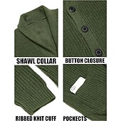 abordables Gilet-Homme Pull Chandail Gilet A côtes Tricoter Découpé Tricoté Col V Sortie Fin de semaine Vêtement Tenue Hiver Automne Noir Vert Véronèse M L XL