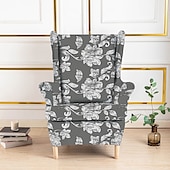 baratos Tampa da poltrona e capa de cadeira sem braço-Capa de poltrona de spandex para cadeira Strandmon, capa elástica anti-riscos para cadeira com encosto lateral, capa de cadeira com encosto jacquard removível lavável à máquina