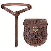 abordables Accesorios y más-Medieval Cinturón Vikingo Unisexo Celta Vikingo Víspera de Todos los Santos Carnaval Rendimiento Fiesta LARP Adulto Cinturón Maleta