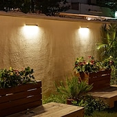 cheap Outdoor Wall Lights-Solar Outdoor Wall Lamp Garden Villa Courtyard Lighting Sign Door Headlight Waterproof Wall Porch Fence Landscape Decoration Light