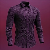 abordables Música y guitarras-Hombre Tótem Camisa Abotonar la camisa Manga Larga Vintage Gótico Exterior Víspera de Todos los Santos Calle Otoño invierno Cuello Vuelto Botones Estampado Negro Morado Verde Trébol Color Caquí