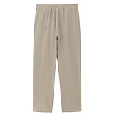 preiswerte Urlaub-Herren Leinenhose Hose Hosen Strandhose Patchwork Kordelzug Elastische Taille Plaid Komfort Atmungsaktiv Casual Täglich Festtage Modisch Klassicher Stil Weiß Armeegrün