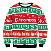 abordables Sudaderas y sudaderas con capucha divertidas-Navidad Sudadera Pullover Sudadera navideña divertida Impresión 3D Estampado 3D Gráfico Para Pareja Hombre Mujer Adulto Navidad Carnaval Mascarada Impresión 3D Fiesta