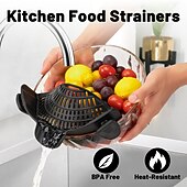 cheap Fruit &amp; Vegetable Tools-Pasta Strainer for Kitchen, Pot Strainer Clip on Strainer Colander Silicone and Colanders for Spaghetti Noodle Food Pan