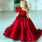 levne Párty šaty-Děti Dívčí Šaty na párty Pevná barva Bez rukávů Výkon Svatební Síťka Princeznovské Sladký Síťka Do půli lýtek Plášťové šaty Tylové šaty Květinové dívčí šaty Léto Jaro Podzim 2-12 let Stříbrná Čern