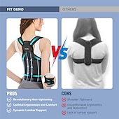 baratos Ligas e Suportes-fit geno corretor de postura para costas para mulheres e homens, corretor de postura para alisador de costas, correção de escoliose e corcunda, dor nas costas, corretor de coluna, suporte, treinador