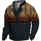tanie Męskie bluzy 3D-Męskie Dla obu płci Styl bohemy Wzory graficzne Bluza dresowa Zjechać na pobocze Długi rękaw Podkoszulek Stójka Moda miejska Designerskie Codzienny Druk 3D Codzienny Sport Nadruk Wiosna i lato