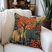 cheap Floral &amp; Plants Style-Art Forest Double Side Pillow Cover 1PC Soft Decorative Square Cushion Case Pillowcase for Bedroom Livingroom Sofa Couch Chair
