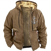 economico Felpe grafiche da uomo-Per uomo Stampe Grafiche Timone Felpe con cappuccio Manica Lunga Felpe Con Cappuccio Quotidiano Casual Vacanza Ferie Autunno &amp; Inverno Nero Marrone Verde militare Abbigliamento progettista S M L XL