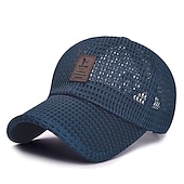 baratos Boné de beisebol masculino-Boné de beisebol masculino boné de caminhoneiro unissex verão respirável chapéu de malha cheia preto azul marinho carta fitness resistente a ultravioleta esportes ao ar livre