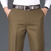 economico Chino-Per uomo Pantaloni Chino Pantaloni chino Tasche Liscio Comfort Traspirante Esterno Giornaliero Per uscire Di tendenza Informale Nero Cachi