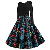 preiswerte Für Frauen-Weihnachtsmann Weihnachtskleid Ausgefallenes Weihnachtskleid Damen Weihnachten 1950er Erwachsene Weihnachten Neujahr Heiligabend Weihnachten Party Silvester Kleid