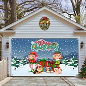 お買い得  屋外装飾-クリスマスガレージドアバナー、屋内屋外クリスマス休暇、幸せな背景、装飾カバー、クリスマス新年あけましておめでとうございますバナー、大型ドアカバー、クリスマス装飾