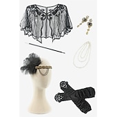 economico Outfit-Retrò Vintage Anni Ruggenti Anni 1920 Abito Flapper Vestito Abiti Il grande Gatsby Invitato al matrimonio Paillettes Frangia con nappe Taglie Forti Per donna Natale Halloween Carnevale Halloween