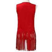 preiswerte Oberteile-Retro Vintage 1960er 1970er Wildlederweste Hippie Disco Quastenfransen Damen Mädchen Weihnachten Halloween Karneval Leistung Party / Abend Pride Parade Erwachsene Weste