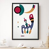 billiga Berömda målningar-handgjord handmålad oljemålning väggkonst wassily kandinsky abstrakt snideri målning heminredning dekor rullad duk utan ram osträckt