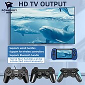 Недорогие Игровые консоли-Портативная игровая консоль powkiddy x55 со встроенными играми, ips rgb-экраном, 5,5 дюйма (256 г, 30 000 игр), идеальный подарок на рождественский день рождения для друзей и детей