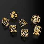 Недорогие игры и аксессуары-Светодиодные светящиеся кости DND, набор из семи предметов «Дракон и подземелье», теплый дышащий свет
