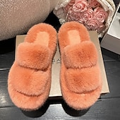 levne Domácí pantofle-fuzzy pantofle z paměťové pěny útulné plyšové domácí pantofle nadýchané chlupaté domácí boty s otevřenou špičkou vnitřní venkovní skluzavka pantofle