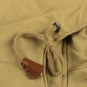 cheap Sport Jacket-Men&#039;s Winter Jacket Winter Coat Work Jacket Outdoor Street Windproof Warm Drawstring Winter Solid Colored Fashion Keep Warm Stand Collar Regular Cotton Fleece Black Army Green Khaki Jacket