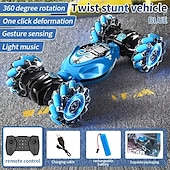 cheap RC Vehicles-4WD Gesture Sensor Toy Car Double-Side Rotation Off-Road Vehicle360 Flip With Light And Music Birthday Toy Car Hand Controlled RC Car Festival Thanksgiving Gift