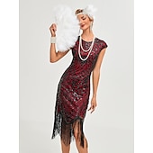 olcso Ruhák-Ordító 20-as évek 1920-as évek Koktélruha Flapper ruha Ruhák Karácsonyi party ruha A nagy Gatsby Charleston Esküvői Vendég Flitter Rojt Jelmez Női Karácsony Mindszentek napja Farsang Farsang Esküv