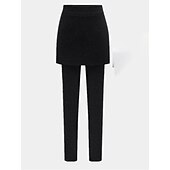 economico Leggings semplici-Per donna Ghette Di tendenza Streetwear Lunghezza intera Vita alta Liscio 2 in 1 Taglio alto Tenere al caldo Morbido Comodo Media elasticità Esterno Strada Giornaliero Grigio chiaro Grigio scuro Nero