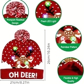cheap Santa Hat &amp; Accessories-LED Christmas Hat Light Up Christmas Hat Unisex Knitted Beanie Holiday Hat Santa Claus Christmas Gifts Decoration
