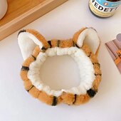 ieftine recuzită pentru cabină foto-drăguț tigru șampon bandă de păr desene animate drăguț animal headwear machiaj șampon bentita de pluș pentru ureche de tigru