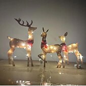 abordables Lumières de Noël-3 pièces éclairage de cerf de Noël bonne année jardin cerf lumineux de Noël, décor de scène, décor de festivals, décor de chambre, décor de maison, décor de bureaux, décor de fête à thème, décor de noël acrylique 2d plat
