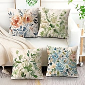 cheap Floral &amp; Plants Style-Spring Double Side Cushion Cover 1PC Soft Decorative Square Throw Pillow Cover Cushion Case Pillowcase for Sofa Bedroom Superior Quality Machine Washable