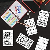 baratos materiais de pintura, desenho e arte-Conjunto de estêncil de modelos de 12 unidades, estênceis de artesanato reutilizáveis, estênceis de mandala, estênceis de pintura de corte a laser para pintura diy, álbum de recortes de arte, madeira,