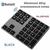 זול מקלדות-סגסוגת אלומיניום Bluetooth מקלדת נומרית אלחוטית עם רכזת usb פונקציית קלט דיגיטלית עבור windowsmac osandroid מחשב נייד