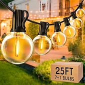 cheap Plug String Lights-UL Certified Outdoor LED Bulb String Lights 98ft 30m String Lights Outdoor with Shatterproof G40 LED Bulbs Waterproof Hanging Patio Lighting for Christmas Patio House Backyard Balcony Party