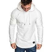 cheap Basic Hoodies-Men&#039;s Hoodie ArmyGreen Black khaki Gray White Solid Color Cool Winter Clothing Apparel Hoodies Sweatshirts  Long Sleeve