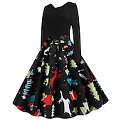 preiswerte Für Frauen-Weihnachtsmann Weihnachtskleid Ausgefallenes Weihnachtskleid Damen Weihnachten 1950er Erwachsene Weihnachten Neujahr Heiligabend Weihnachten Party Silvester Kleid