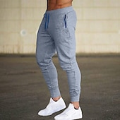 baratos Calças Desportivas-Homens Calças Esportivas Corredores Corredor Bolsos Tecido Conforto Respirável Ao ar livre Diário Para Noite Moda Casual Preto Cinza Claro