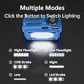 お買い得  作業灯-LEDキーチェーン懐中電灯、コブキーホルダーワークライト、ポータブルミニ充電式、6つの照明モード懐中電灯、マグネットベース付き、夜のキャンプ、緊急修理、犬の散歩用