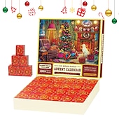 cheap Advent Calendar-Jigsaw Puzzle Advent Calendar 2024-1008 Pieces Jigsaw Puzzle for Adult Kids,24 Days Countdown Calendar,The Birth of Jesus,Family Game Puzzle,Christmas Gift Idea for Teens