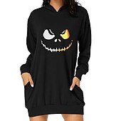 olcso Vicces karácsonyi pulóverek és pulóverek-Karácsony Mikulás Ruhák Kapucnis felsőrész Pullover Klasszikus Alap Kawaii Kompatibilitás Női Felnőttek Karácsony Újév 3D nyomtatás Hétköznapi