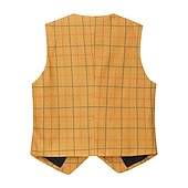 billiga Gilets-Herr Väst Dagliga kläder Utekväll Vintage Mode Vår &amp; Höst Knappar Polyester Bekväm Slät Enkelknäppt Kraglös Normal Vältränad Väst