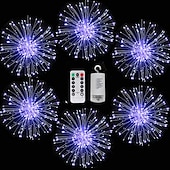 voordelige Batterij String Lights-0,3 m Verlichtingsslingers Kerst Starburst-verlichting 90/120/150/180/200 LEDs EL Warm wit Koel wit Blauw Vuurwerk / Starburst Lights Bruiloft Kerst decoratie Patio 5 V