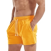 billiga Svett shorts-Herr Rosa shorts Atletiska shorts Svett shorts Träningsshorts Ficka Slät Komfort Andningsfunktion Utomhus Dagligen Utekväll Mode Ledigt Svart Vit