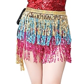 cheap Great Gatsby-Women Sequin Hip Skirt Fringe Tassel Wrap Scarf Party Rave Festival Outfit Halloween Belly Dance Costume Party Club