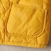 cheap Girl&#039;s Downs &amp; Puffer Jacket-Kids Girls&#039; Puffer Jacket Solid Color Active Button School Coat Outerwear 3-10 Years Spring Black White Yellow