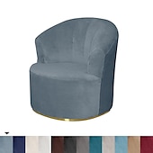 economico COPERTURA PRODURA E COPERCHIO SENZA ARGINE-Fodera per sedia girevole in velluto elasticizzato fodera per sedia casual accento stile moderno fodera per sedia con braccioli rotondi protezione per mobili addensare tessuto spandex lavabile