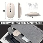 cheap Mice-Wireless Lightweight Mouse With Battery Display Screen 2.4G Slim Portable Wireless Mice For Laptop Rechargeable Cordless Silent Click Computer Mouse Up To 1600 DPI For PC Mac Macbook Office