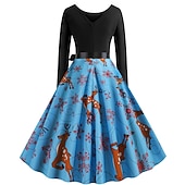 preiswerte Für Frauen-Weihnachtsmann Weihnachtskleid Ausgefallenes Weihnachtskleid Damen Weihnachten 1950er Erwachsene Weihnachten Neujahr Heiligabend Weihnachten Party Silvester Kleid