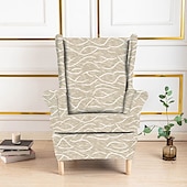 baratos Tampa da poltrona e capa de cadeira sem braço-Capa de poltrona de spandex para cadeira Strandmon, capa elástica anti-riscos para cadeira com encosto lateral, capa de cadeira com encosto jacquard removível lavável à máquina